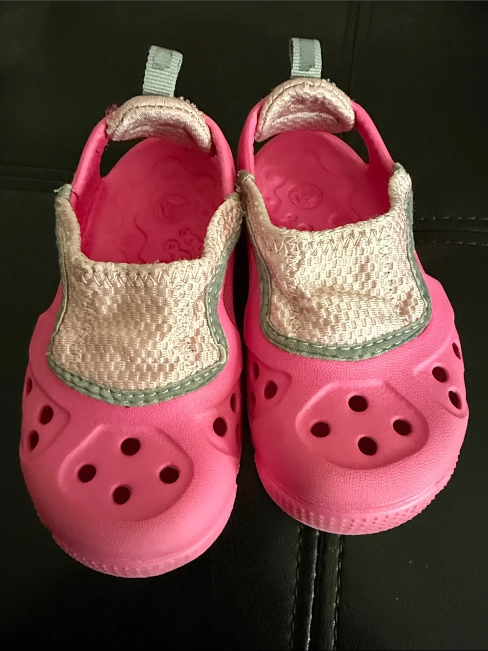 CROCS Kids Hot pink and light pink Slip-On Water Clogs
